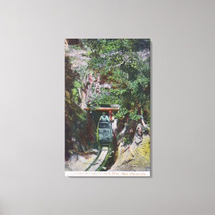 View of Miner Exiting Tunnel Entrance to Gold Canvas Print