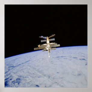View of Mir Space Station from Shuttle Atlantis Poster