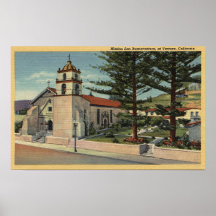 View of Mission San Buenaventura Poster