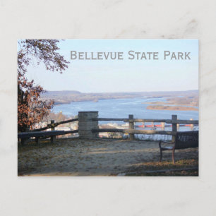 View of Mississippi, Bellevue State Park, Iowa Postcard