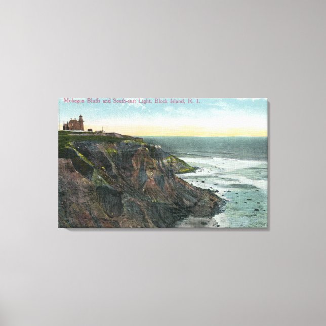 View of Mohegan Bluffs and Southeast Canvas Print (Front)