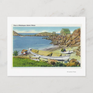 View of Monhegan Island, Beach Scene Postcard