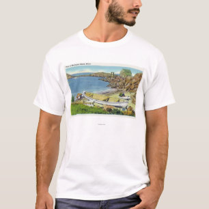 View of Monhegan Island, Beach Scene T-Shirt
