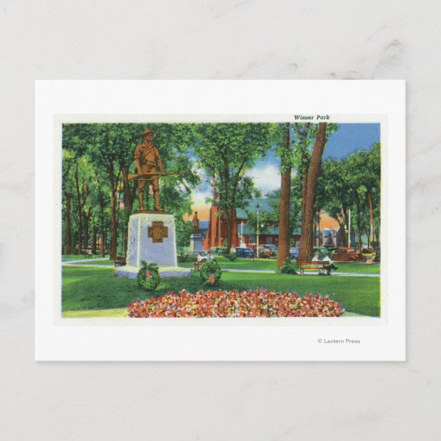 View of Monument at Wisner Park Postcard (Front)
