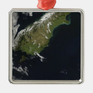 View of most of the South Island of New Zealand Metal Tree Decoration