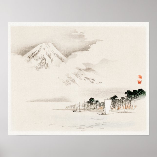 View of Mount Fuji by Kōno Bairei (1844-1895) Poster (Front)