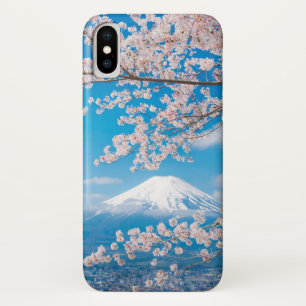 View of Mount Fuji with Cherry Blossoms iPhone X Case