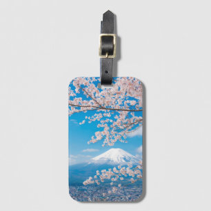 View of Mount Fuji with Cherry Blossoms Luggage Tag