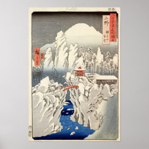 View of Mount Haruna in the Snow Poster