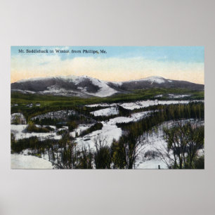 View of Mount Saddleback in the Winter Poster