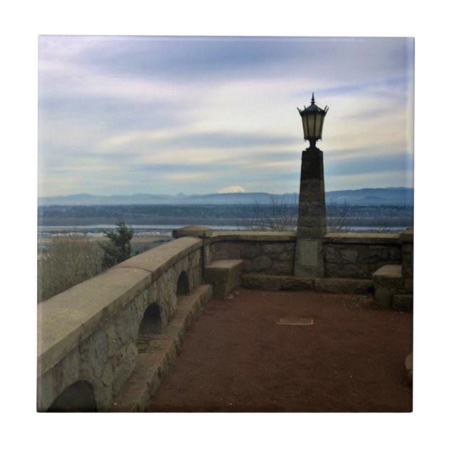 View of Mount St. Helens, Portland, Oregon Tile (Front)