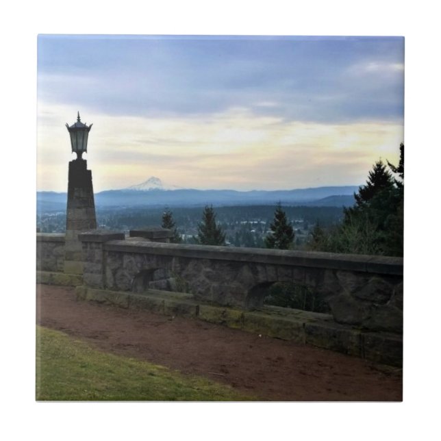 View of Mt. Hood, Portland, Oregon Tile (Front)