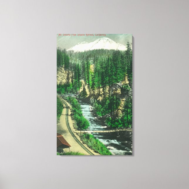 View of Mt. Shasta from Shasta Retreat Canvas Print (Front)