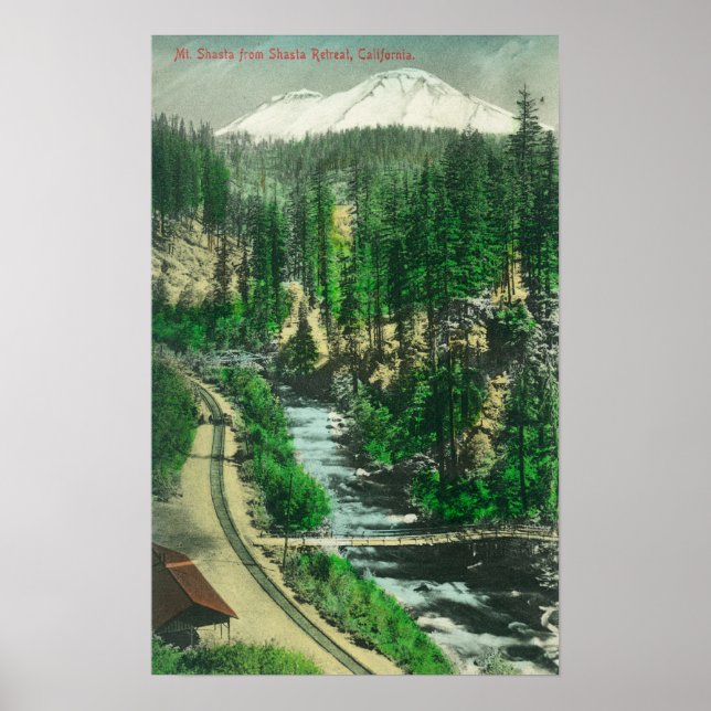 View of Mt. Shasta from Shasta Retreat Poster (Front)