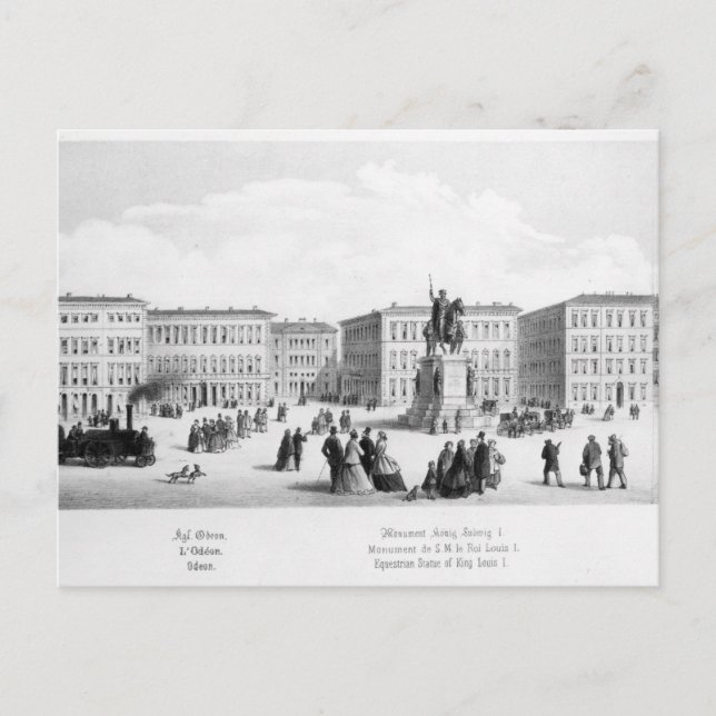 View of Munich, 1869 Postcard (Front)