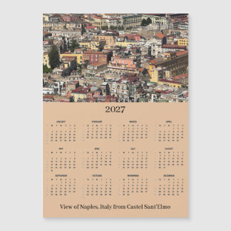 View of Naples, Italy 2027 Calendar Magnetic Card