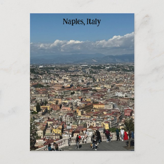 View of Naples, Italy Design Poster Postcard (Front)