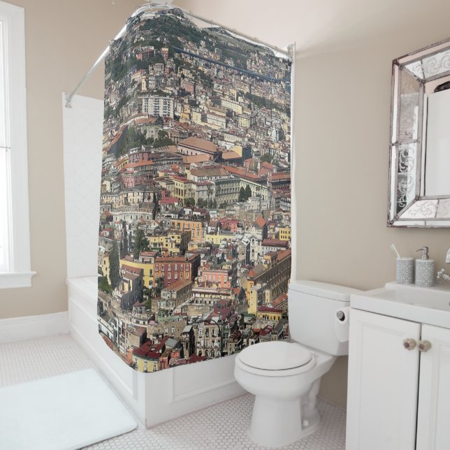 View of Naples, Italy  Shower Curtain (In Situ)