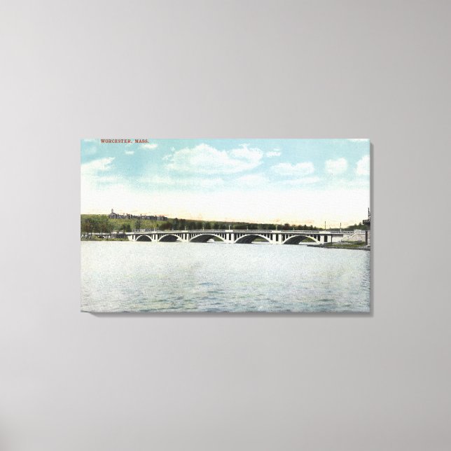 View of New Lake Quinsigamond Bridge Canvas Print (Front)