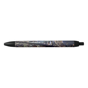 View of New York's Brooklyn bridge reflection Black Ink Pen