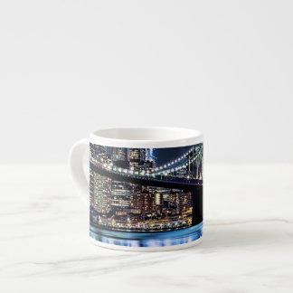 View of New York's Brooklyn bridge reflection Espresso Cup
