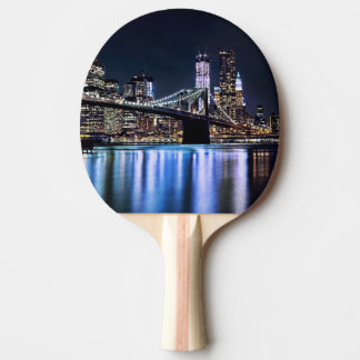 View of New York's Brooklyn bridge reflection Ping Pong Paddle