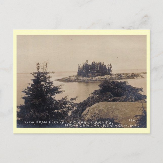 View of Newagen, Maine Vintage Postcard (Front)