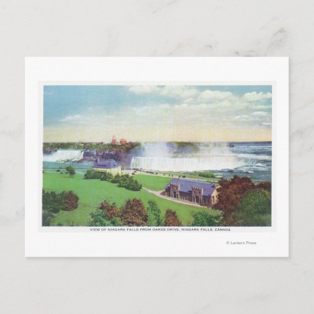 View of Niagara Falls from Oakes Drive Postcard (Front)