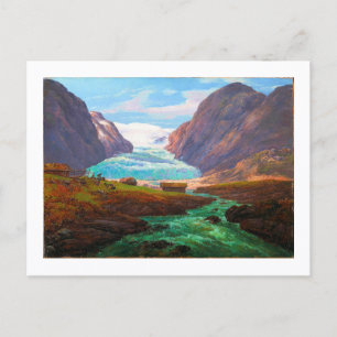 View of Nigardsbreen in Jostedalen 1847 JCC Dahl Postcard