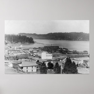 View of North Bend, Oregon Photograph Poster