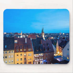 View of Nuremberg old town at night Mouse Mat