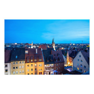 View of Nuremberg old town at night Photo Print
