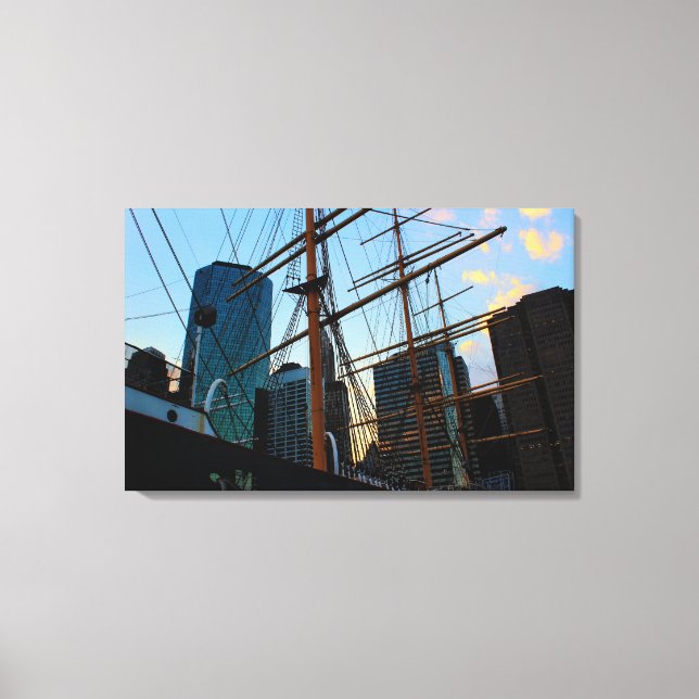 View of NYC from South Street Seaport Canvas Print (Front)