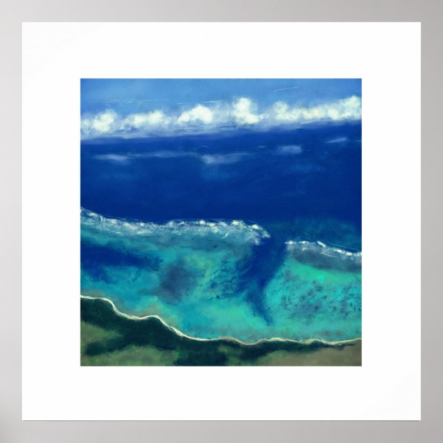 View of Okinawa Sea (Zen Square) Poster (Front)