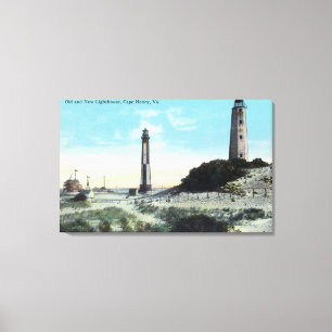 View of Old and New LighthouseCape Henry, VA Canvas Print