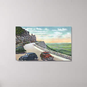View of Old Cars on Whiteface Memorial Hwy Canvas Print