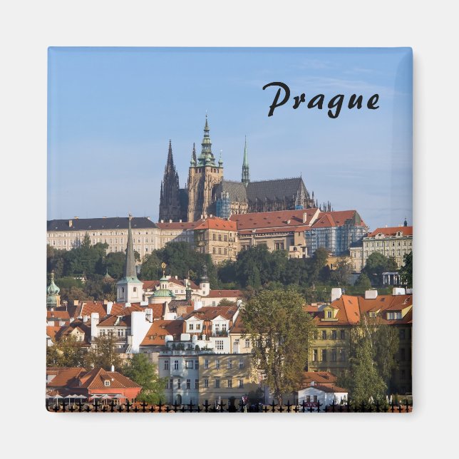 View of old town and Prague castle, Czech Republic Magnet (Front)