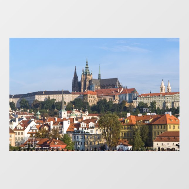View of old town and Prague castle, Czech Republic Window Cling (Sheet)