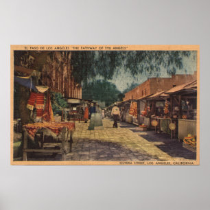 View of Olvera St. (El Paso de Los Angeles) Poster