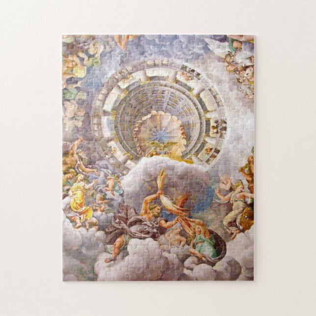 View Of Olympus Home Gods Fresco By Giulio Romano Jigsaw Puzzle (Vertical)