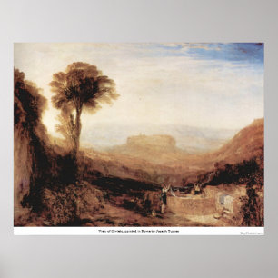 View of Orvieto, painted in Rome by Joseph Turner Poster