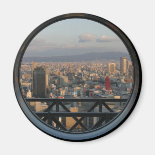 View of Osaka Japan from Umeda Sky building Magnet