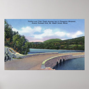 View of Otter Creek Viaduct, Champlain Mt. Poster
