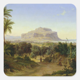 View of Palermo with Mount Pellegrino Square Sticker