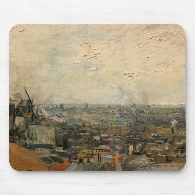 View of Paris from Montmartre by Vincent van Gogh Mouse Mat (Front)