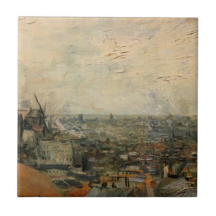 View of Paris from Montmartre by Vincent van Gogh Tile