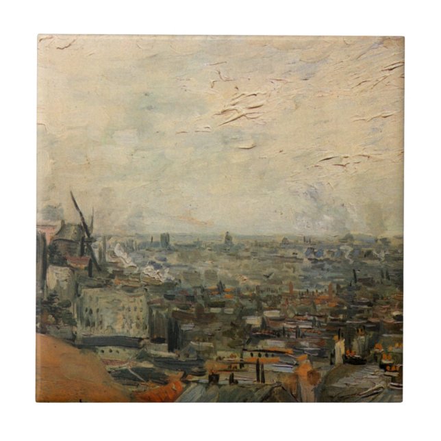 View of Paris from Montmartre by Vincent van Gogh Tile (Front)