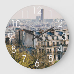 View of Paris From Montmartre Hill Large Clock