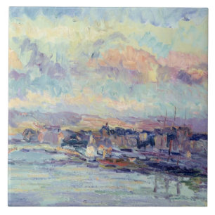 View of Paris (oil on canvas) Tile