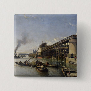 View of Paris, the Seine or l'Estacade, 1853 15 Cm Square Badge